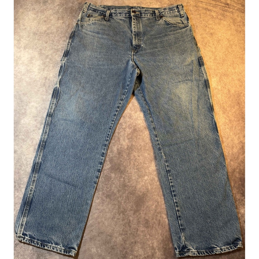 Dickies Mens 38x31 Carpenter Jeans Blue Denim Work Pants Cotton Utility Pocket